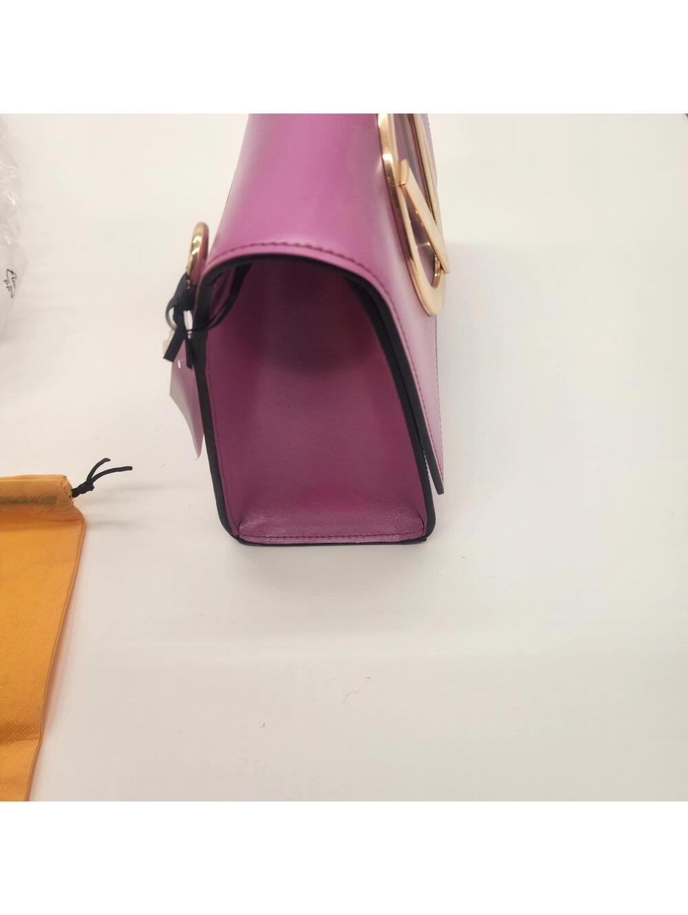 NWT Authentic VALENTINO BY MARIO VALENTINO Logo Leather Shoulder Bag Purple Pink - Picture 5 of 9